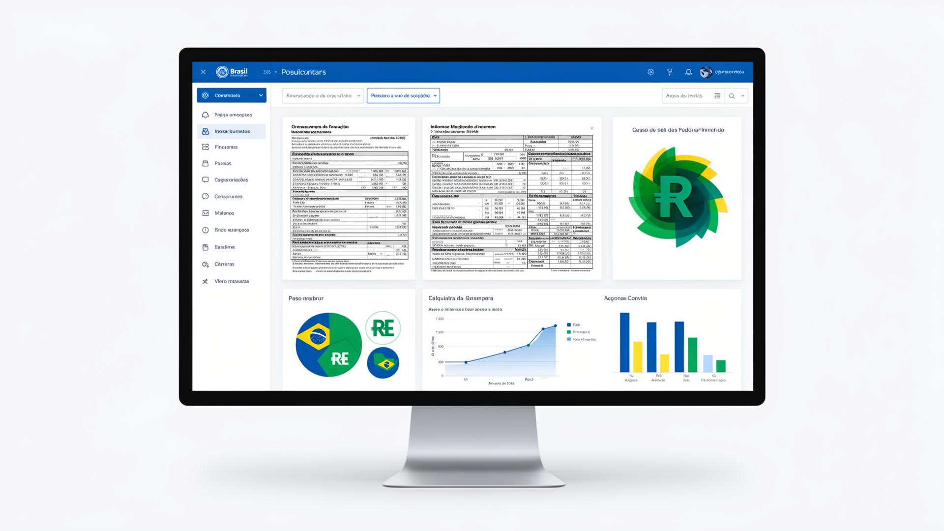 Dashboard da plataforma de Declaração de IR